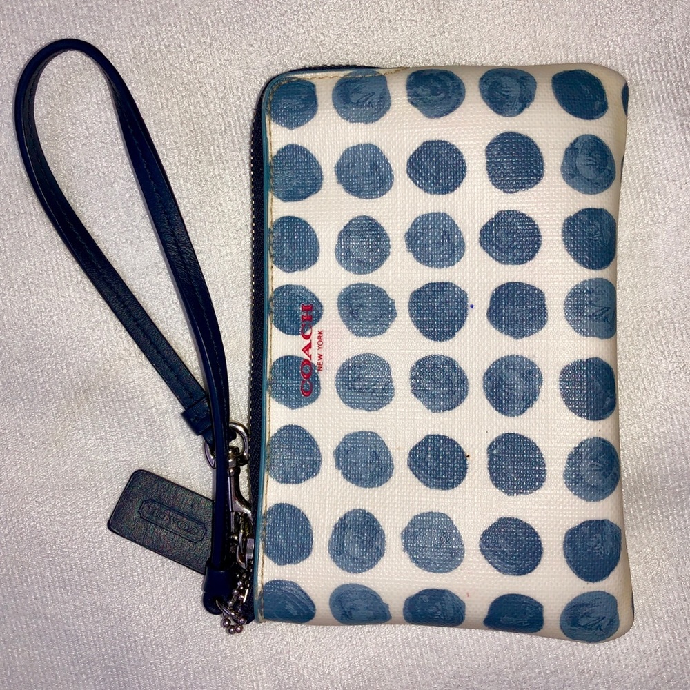 Coach polka dot wallet wristlet.
